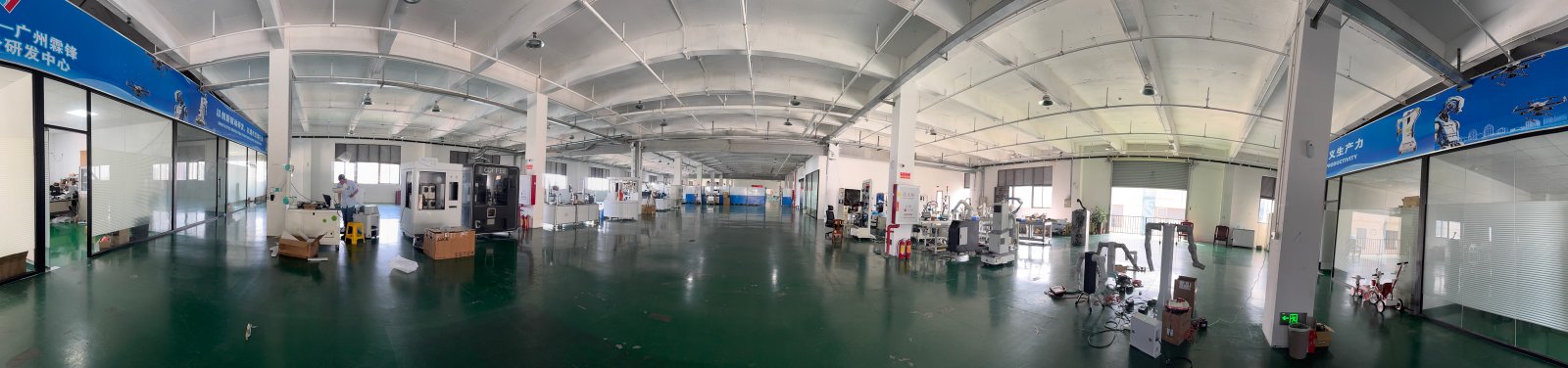 Panoramic view of the LINFENG factory production floor
